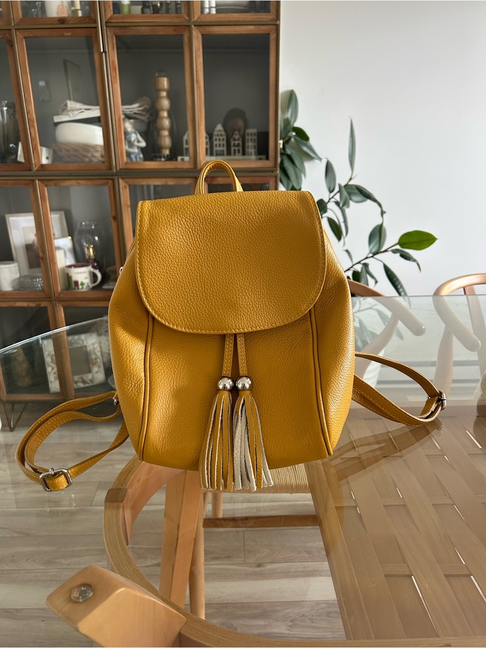 Genuine Leather Backpack Purse - Made in Italy